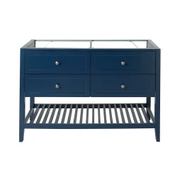 GoodHome Meuble sous vasque à poser 4 tiroirs bleu mat l.120 x H.80 x P.45 cm, Perma