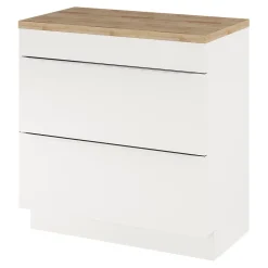 Meuble Buanderie|Meuble Sous-Vasque|GoodHome Meuble sous vasque à poser blanc brillant l.80 x H.82 x P.45 cm, Imandra
