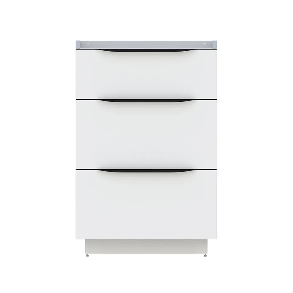Meuble sous vasque à poser blanc brillant l.60 x H.88 x P.50 cm, Pamili