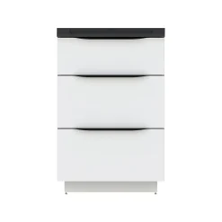 Meuble sous vasque à poser blanc brillant l.60 x H.88 x P.50 cm, Pamili