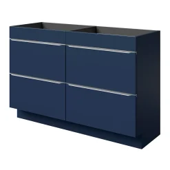 GoodHome Meuble sous vasque à poser bleu nuit mat l.120 x H.82 x P.45 cm, Imandra