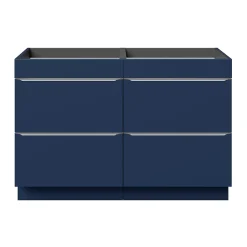 GoodHome Meuble sous vasque à poser bleu nuit mat l.120 x H.82 x P.45 cm, Imandra