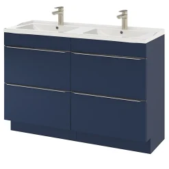 GoodHome Meuble sous vasque à poser bleu nuit mat l.120 x H.82 x P.45 cm, Imandra