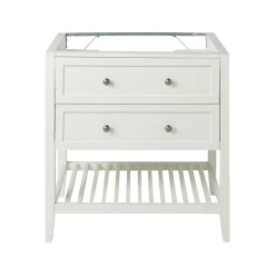 GoodHome Meuble sous vasque à poser 2 tiroirs 1 niche blanc mat l.80 cm, Perma