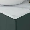 Meuble Buanderie|GoodHome Meuble sous vasque à poser l.120 cm vert + plan de toilette effet marbre blanc Cadélia, Perma