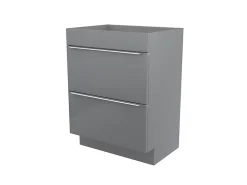 GoodHome Meuble sous vasque à poser gris brillant l.60 x H.82 x P.45 cm, Imandra