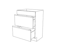 GoodHome Meuble sous vasque à poser gris brillant l.60 x H.82 x P.45 cm, Imandra