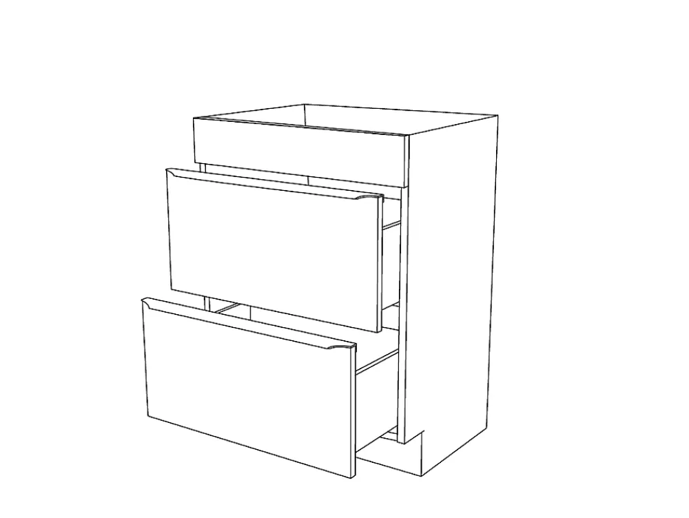 GoodHome Meuble sous vasque à poser gris brillant l.60 x H.82 x P.45 cm, Imandra
