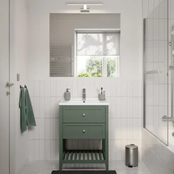 Meuble Vasque|GoodHome Meuble sous vasque à poser l.60 cm vert + plan vasque Lana, Perma
