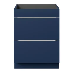 GoodHome Meuble sous vasque à poser bleu nuit mat l.60 x H.82 x P.45 cm, Imandra