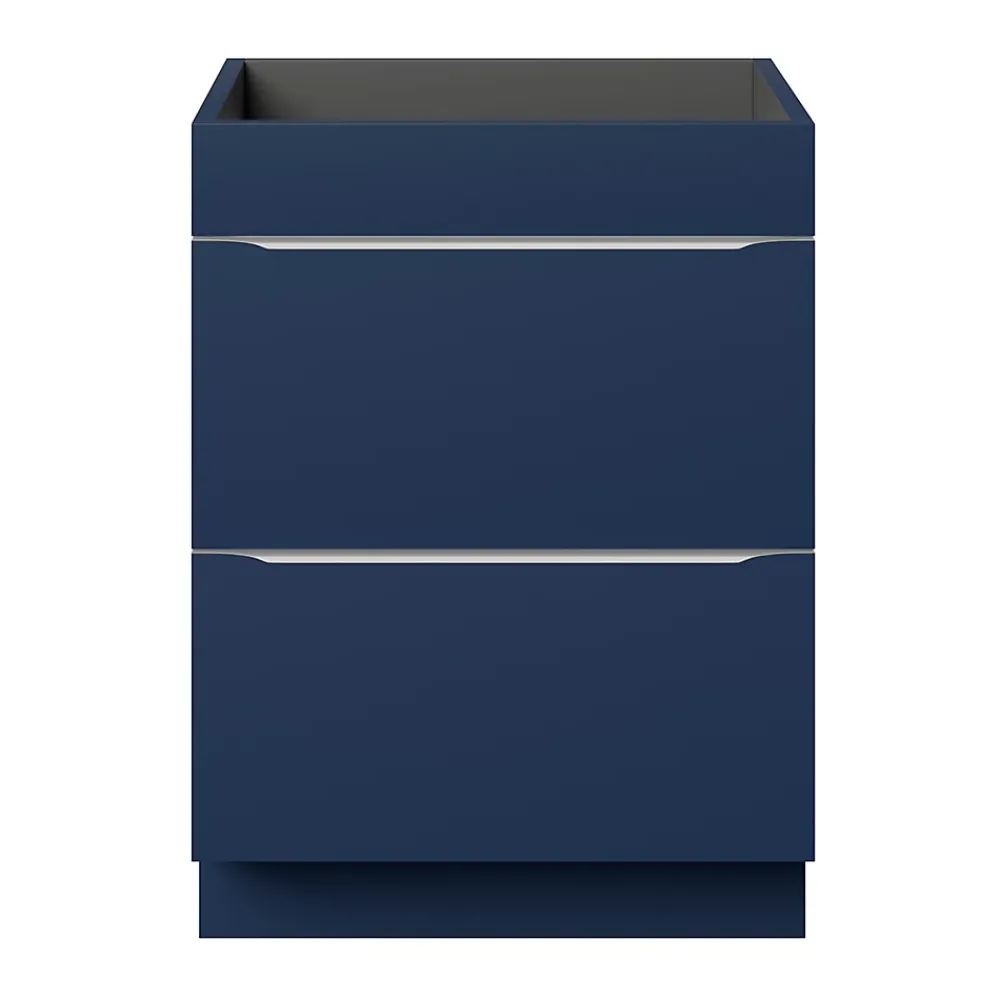 GoodHome Meuble sous vasque à poser bleu nuit mat l.60 x H.82 x P.45 cm, Imandra