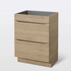 GoodHome Meuble sous vasque à poser effet chêne l.60 x H.82 x P.45 cm, Imandra