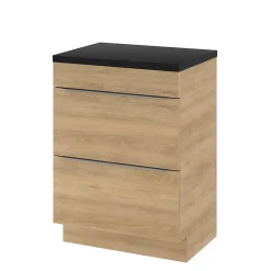 GoodHome Meuble sous vasque à poser effet chêne l.60 x H.82 x P.45 cm, Imandra