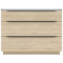 Meuble Buanderie|Meuble Sous-Vasque| Meuble sous vasque à poser effet bois l.120 x H.88 x P.50 cm, Pamili