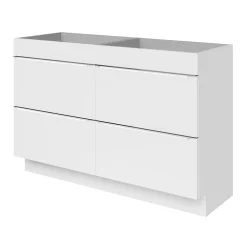 GoodHome Meuble sous vasque à poser blanc brillant l.120 x H.82 x P.45 cm, Imandra
