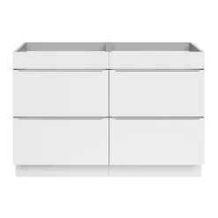 GoodHome Meuble sous vasque à poser blanc brillant l.120 x H.82 x P.45 cm, Imandra