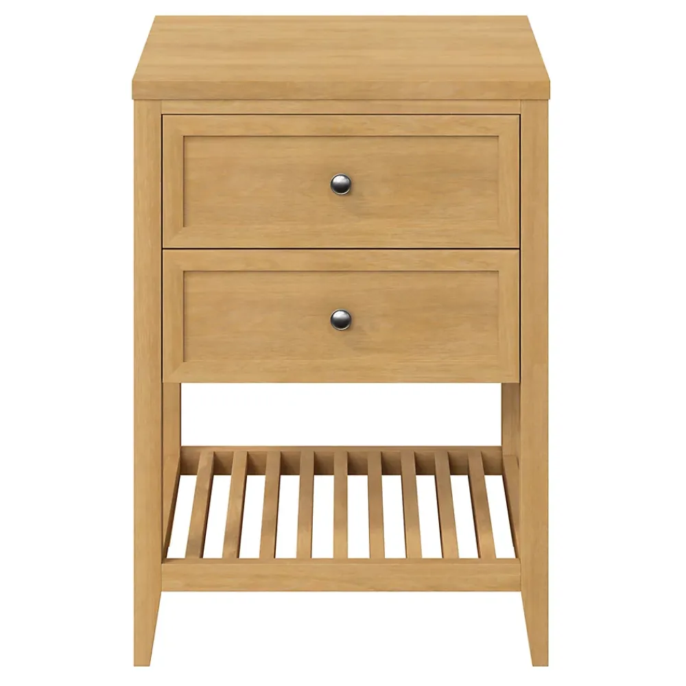 Meuble Buanderie|Meuble Sous-Vasque|GoodHome Meuble sous vasque à poser placage chêne l.60 x H.80,6 x P.45 cm, Perma