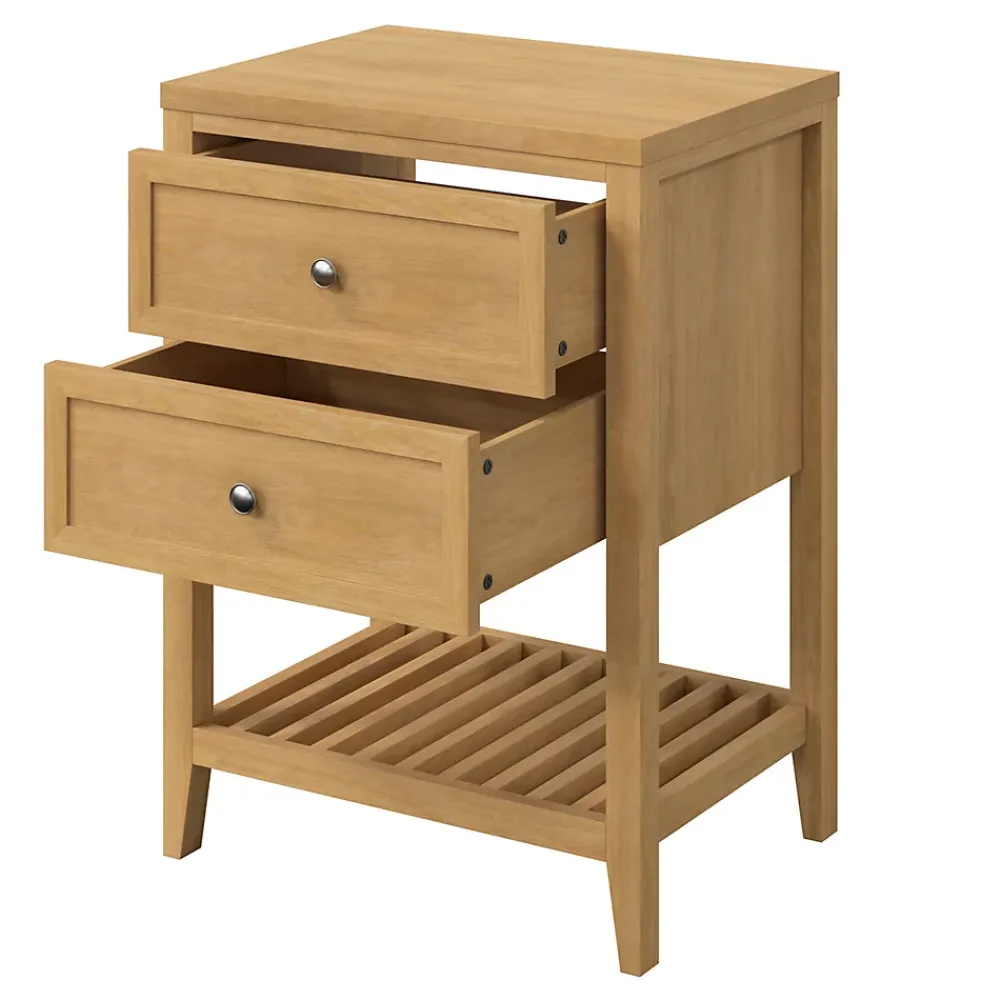 Meuble Buanderie|Meuble Sous-Vasque|GoodHome Meuble sous vasque à poser placage chêne l.60 x H.80,6 x P.45 cm, Perma