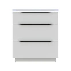 Meuble Buanderie|Meuble Sous-Vasque| Meuble sous vasque à poser blanc mat l.80 x H.88 x P.50 cm, Pamili
