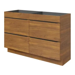 Meuble Buanderie|GoodHome Meuble sous vasque à poser effet noyer l.120 x H.82 x P.45 cm, Imandra