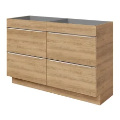 GoodHome Meuble sous vasque à poser effet chêne l.120 x H.82 x P.45 cm, Imandra