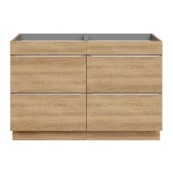 GoodHome Meuble sous vasque à poser effet chêne l.120 x H.82 x P.45 cm, Imandra