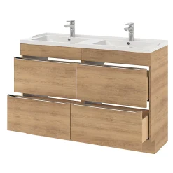 GoodHome Meuble sous vasque à poser effet chêne l.120 x H.82 x P.45 cm, Imandra