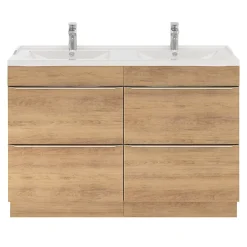 GoodHome Meuble sous vasque à poser effet chêne l.120 x H.82 x P.45 cm, Imandra