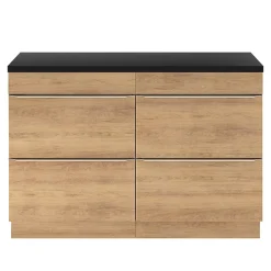 GoodHome Meuble sous vasque à poser effet chêne l.120 x H.82 x P.45 cm, Imandra