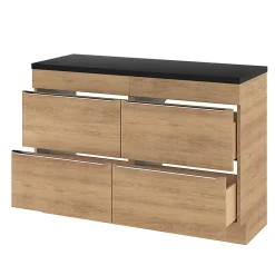 GoodHome Meuble sous vasque à poser effet chêne l.120 x H.82 x P.45 cm, Imandra