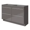 GoodHome Meuble sous vasque à poser gris taupe brillant l.120 x H.82 x P.45 cm, Imandra