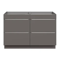 GoodHome Meuble sous vasque à poser gris taupe brillant l.120 x H.82 x P.45 cm, Imandra