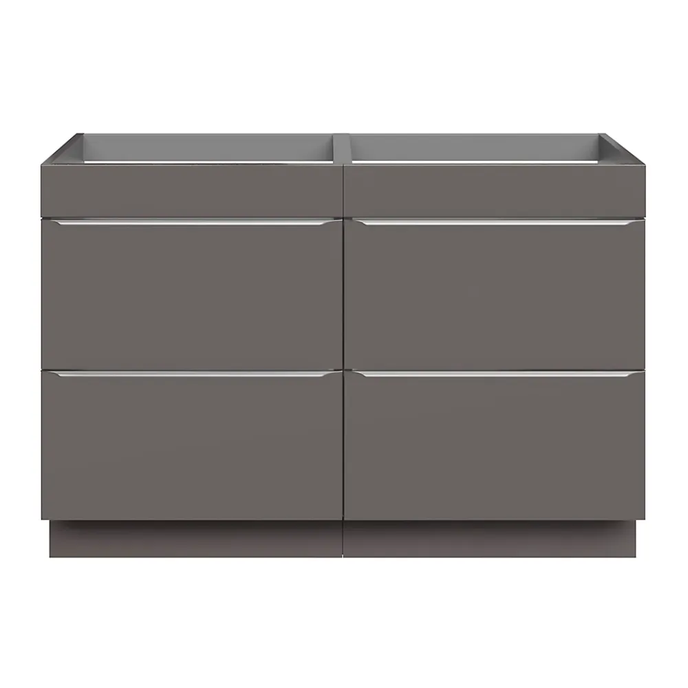 GoodHome Meuble sous vasque à poser gris taupe brillant l.120 x H.82 x P.45 cm, Imandra