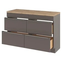 GoodHome Meuble sous vasque à poser gris taupe brillant l.120 x H.82 x P.45 cm, Imandra