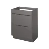 Meuble Sous-Vasque|Meuble Buanderie|GoodHome Meuble sous vasque à poser gris taupe brillant l.60 x H.82 x P.45 cm, Imandra
