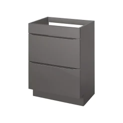 Meuble Sous-Vasque|Meuble Buanderie|GoodHome Meuble sous vasque à poser gris taupe brillant l.60 x H.82 x P.45 cm, Imandra