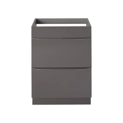 Meuble Sous-Vasque|Meuble Buanderie|GoodHome Meuble sous vasque à poser gris taupe brillant l.60 x H.82 x P.45 cm, Imandra