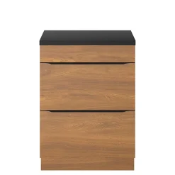Meuble Buanderie|Meuble De Salle De Bains Faible Profondeur|GoodHome Meuble sous vasque à poser effet noyer l.60 x H.82 x P.45 cm, Imandra