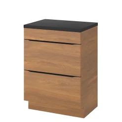 Meuble Buanderie|Meuble De Salle De Bains Faible Profondeur|GoodHome Meuble sous vasque à poser effet noyer l.60 x H.82 x P.45 cm, Imandra