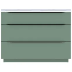 Meuble Buanderie|Meuble Sous-Vasque| Meuble sous vasque à poser vert sauge mat l.120 x H.88 x P.50 cm, Pamili