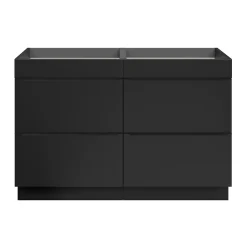 GoodHome Meuble sous vasque à poser noir mat l.120 x H.82 x P.45 cm, Imandra