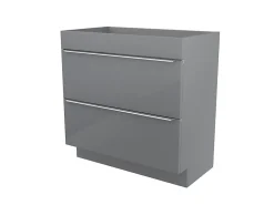 Meuble Buanderie|Meuble Sous-Vasque|GoodHome Meuble sous vasque à poser gris l.80 x H.82 x P.45 cm, Imandra