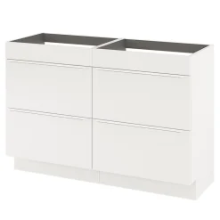 Meuble Buanderie|GoodHome Meuble sous vasque à poser blanc mat l.120 x H.82 x P.45 cm, Imandra