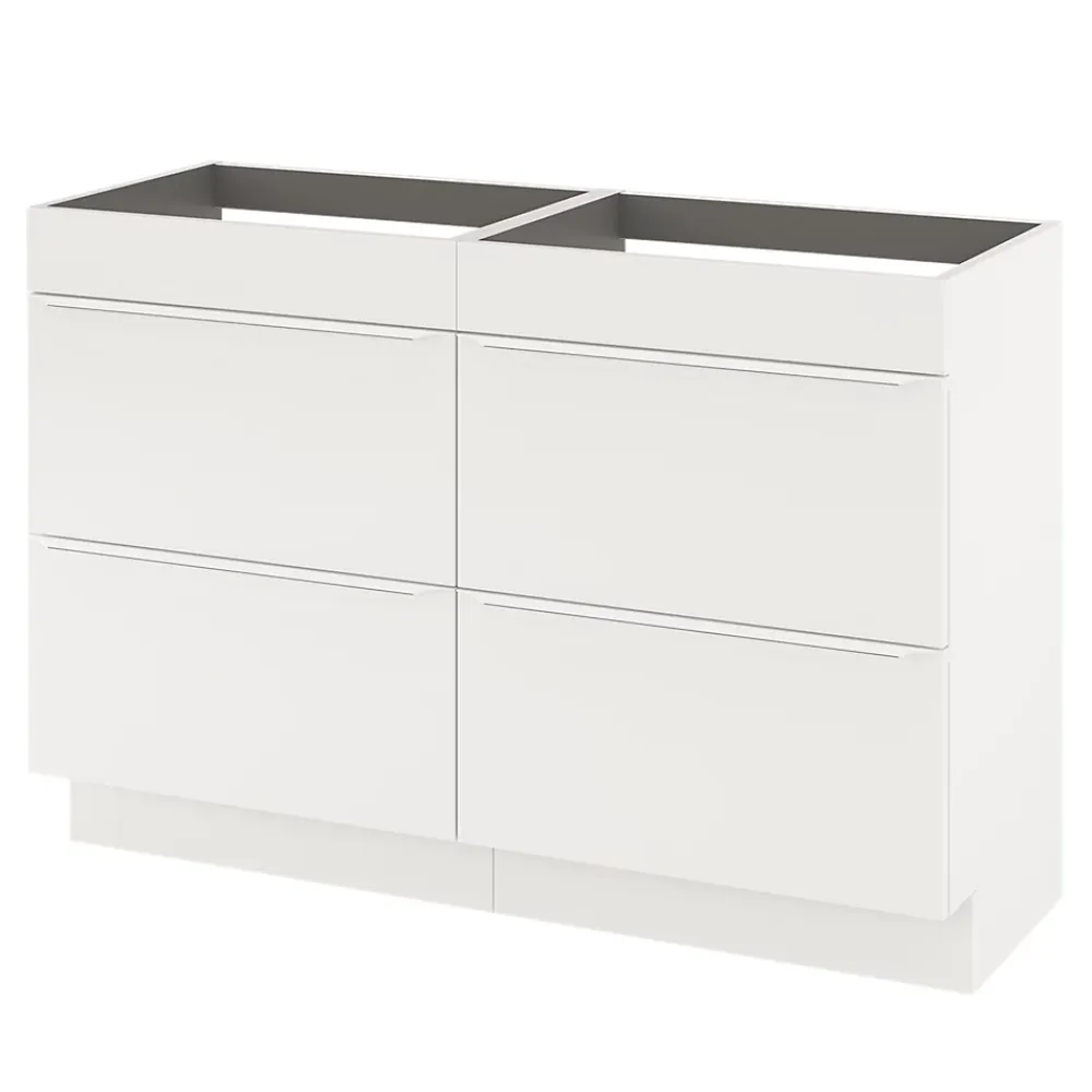 Meuble Buanderie|GoodHome Meuble sous vasque à poser blanc mat l.120 x H.82 x P.45 cm, Imandra