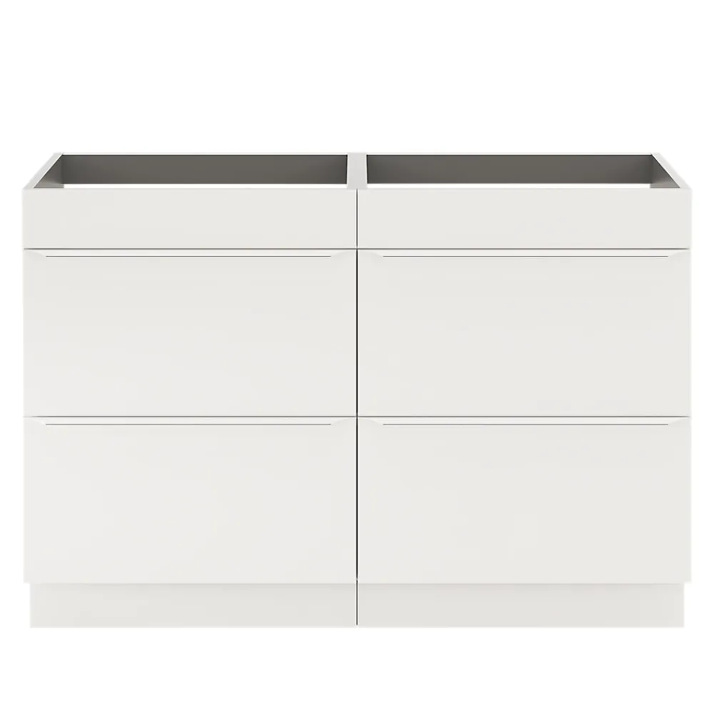 Meuble Buanderie|GoodHome Meuble sous vasque à poser blanc mat l.120 x H.82 x P.45 cm, Imandra