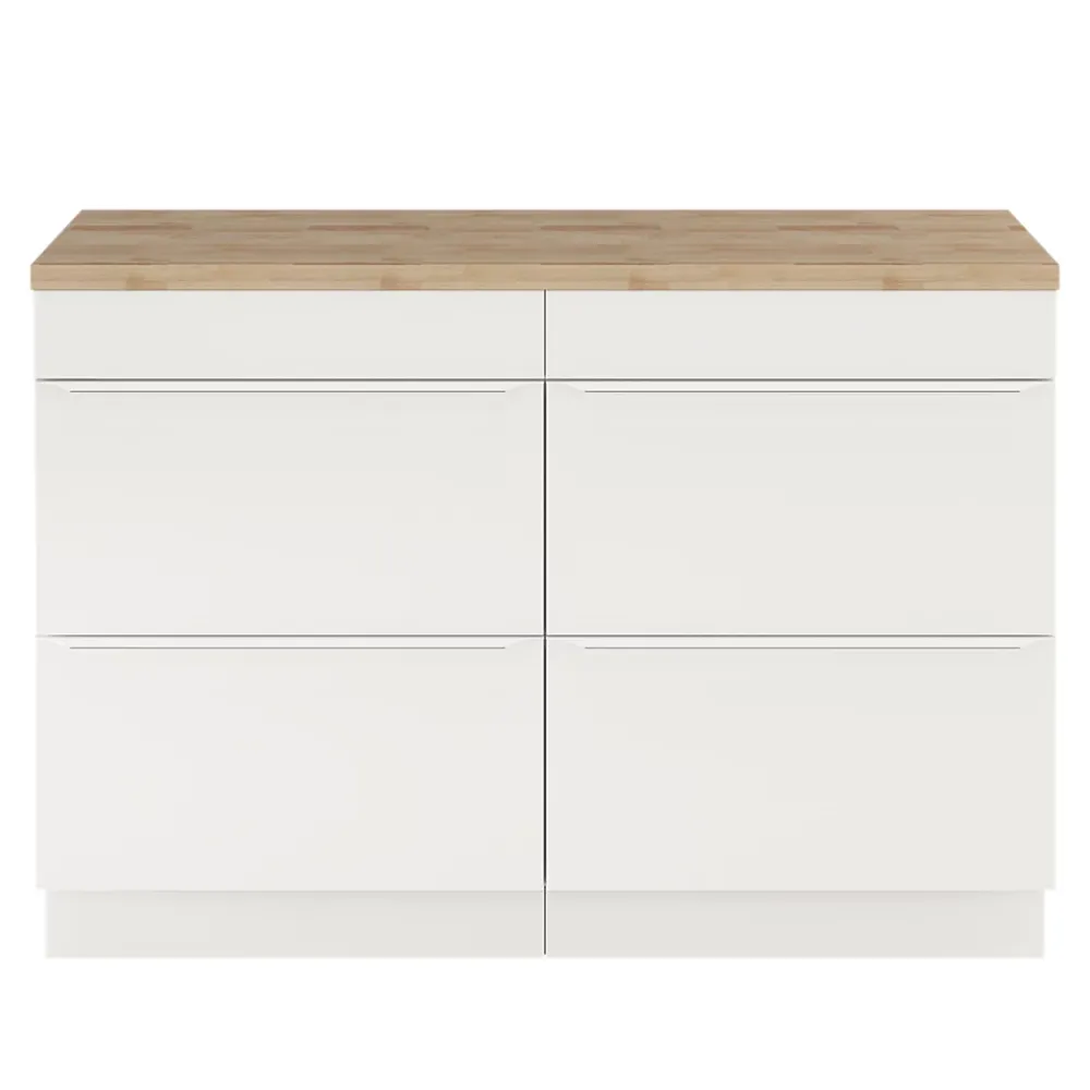 Meuble Buanderie|GoodHome Meuble sous vasque à poser blanc mat l.120 x H.82 x P.45 cm, Imandra