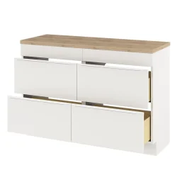 Meuble Buanderie|GoodHome Meuble sous vasque à poser blanc mat l.120 x H.82 x P.45 cm, Imandra