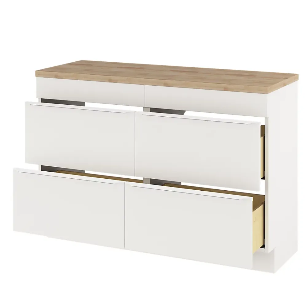 Meuble Buanderie|GoodHome Meuble sous vasque à poser blanc mat l.120 x H.82 x P.45 cm, Imandra