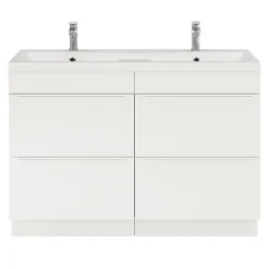 Meuble Buanderie|GoodHome Meuble sous vasque à poser blanc mat l.120 x H.82 x P.45 cm, Imandra