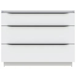 Meuble Buanderie| Meuble sous vasque à poser blanc brillant l.120 x H.88 x P.50 cm, Pamili